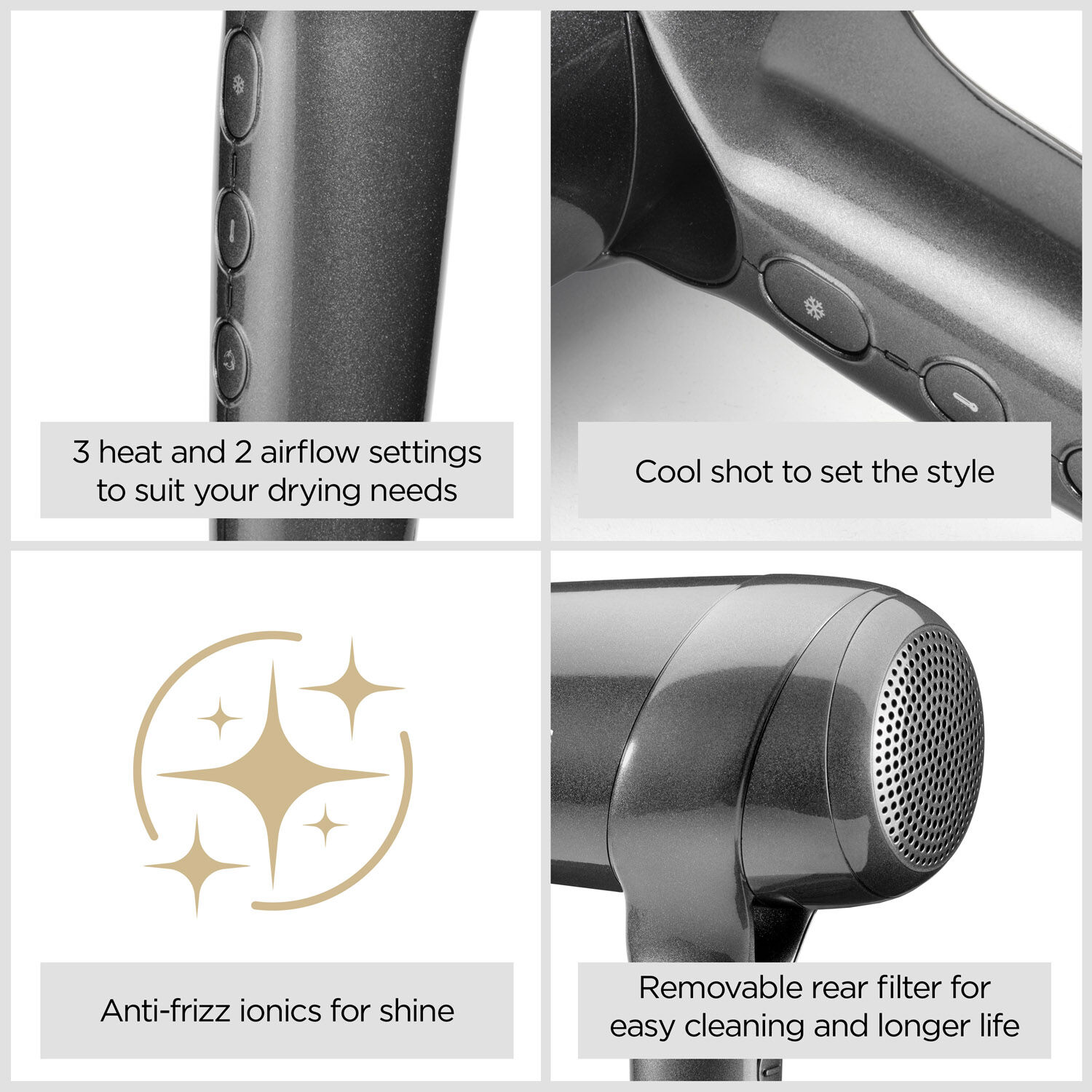 Titanium Shine Digital Motor Lightweight Compact Hair Dryer